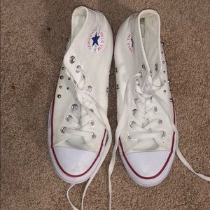 White Studded Converse